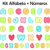 Adesivo Parede Alfabeto Kit Abecedário Abc + Números