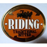 Cartel Publicidad Cerveza Inglesa Riding Bronce Esmaltado