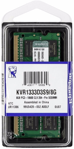 Memoria Sodimm Note Ddr3 8gb 1333 Apple Macbook Pro Kingston