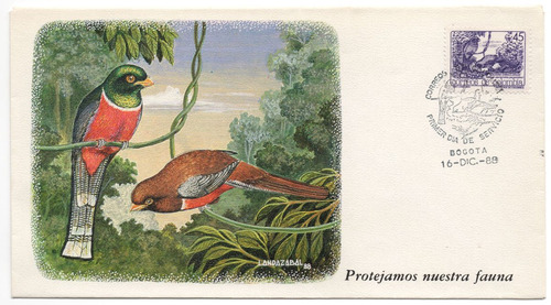 Soledad Sobre Primer Día 1988 Fauna Colombiana Aves