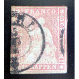 Suiza, Sello Yv. 28b Helvetia 15r Papel Mediano Usado L8937