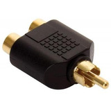 Adaptador De Plug Macho Rca A 2 Jacks Hembra Rca Chapa Oro