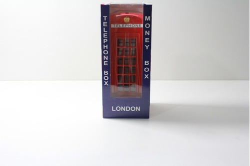 Miniatura Metal Cabine Telefone Londres Cofre 16 Cm