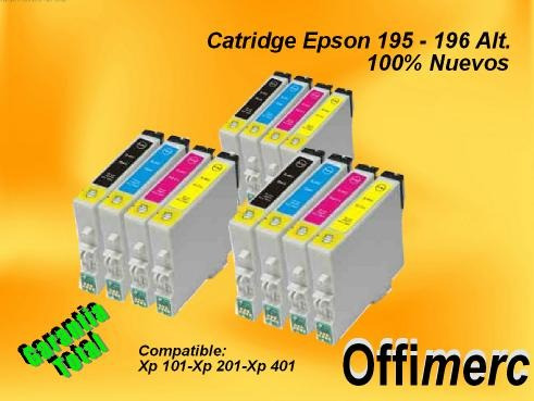 Catridge Epson 195-196 Alt. Xp101-xp201-xp401 Garantia Total