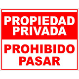 Cartel Chapa Galvanizada Propiedad Privada 40x50cm Apto Ext.