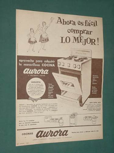 Publicidad - Aurora Cocinas A Gas Natural Garrafa De Lujo