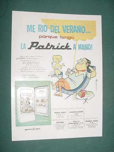 Publicidad Heladera Patrick Me Rio Verano Clipping Recorte