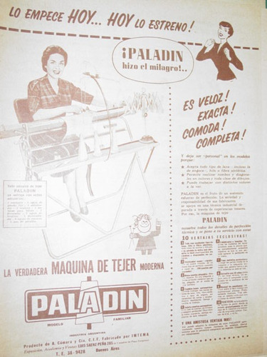 Publicidad Antigua Maquinas De Coser Paladin Empece Hoy