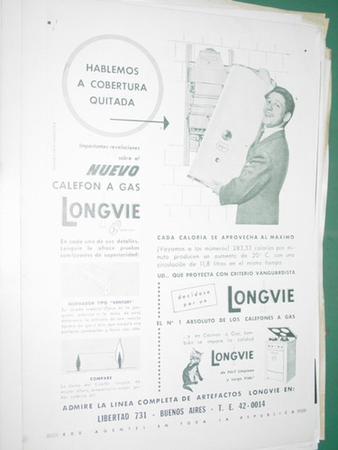 Publicidad Clipping Recorte Calefones Longvie A Gas Mod1