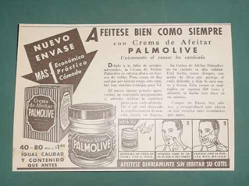 Publicidad - Palmolive Crema De Afeitar Comodo Pote Practico