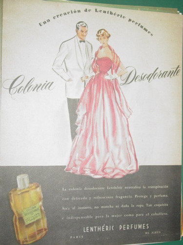 Publicidad Clipping Perfumes Colonia Desodorante Lentheric