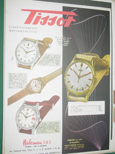 Publicidad Antigua Relojes Tissot Huberman Buenos Aires Mod1