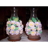 Tulipas Decoradas Con Flores  De Porcelana Fria Con Porta 2