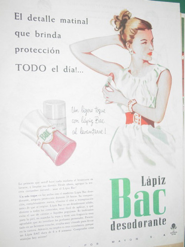 Publicidad Antigua Lapiz Desodorante Bac Detalle Matinal