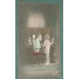 Postal Postcards Infantil Niños 1926 Piano Muñecas Italiana