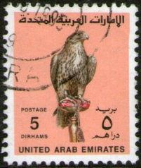 Emiratos Árabes Unidos Sello Usado Pájaro = Halcón Año 1990