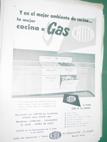 Publicidad Clipping Recorte Cocinas Catita Cocina A Gas Mod2