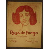 Partitura Tango Couplet Para Piano Rosa De Fuego - Año 1930