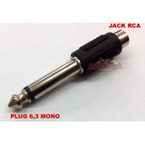 Adaptador Plug 6,5mm Mono A Rca Hembra X2 Unidades