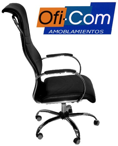 Sillon Moderno Gerencial Jazz Alto Cromado Giratorio Brazos