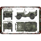 Carteles Antiguo Chapa Gruesa 60x40cm Jeep Willys Au-288