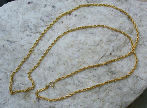 Corrente De Ouro 18k Modelo Corda Maciça 61,5cm