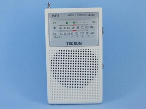 Rádio Tecsun R-218 (branco) Am/fm/tv Receiver Radio Pocket