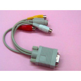 Adaptador Cabo Vga  Macho P/ Super  Video Femea + 3 Rca *