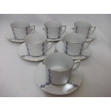 B.antigo -  Jogo Com 6 Xícaras De Chá Em Porcelana  Alemã