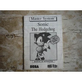 Manual Do Jogo Sonic The Hedgehog - Master System