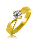 Solitário Ouro Branco E Amarelo 18k Com Diamante 20 Pontos !