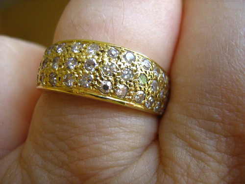 Ivi1388 =anel Ouro  Amarelo  18k ! Diamantes !!!