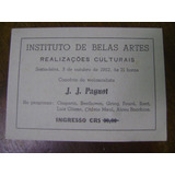Antigo Ingresso Violoncelista Jean Jacques Pagnot 1952