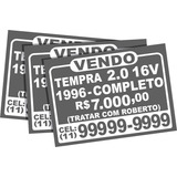 03 Adesivos Vende-se Veículo Carro Vidro Traseiro E Laterais