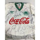 Camisa Palmeiras Branca Coca Cola Original Autografada