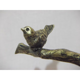 B. Antigo - Pássaro No Tronco Peso Papel Escultura Em Bronze