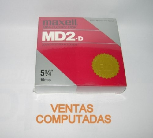 Caja De 10 Diskettes 5 1/4 Nuevos En Celofan - Maxell Md2-d