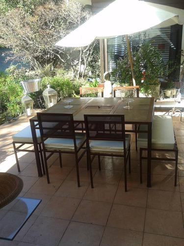 Comedor 8 Personas Fierro Con Brasero Muebles Y Terrazas