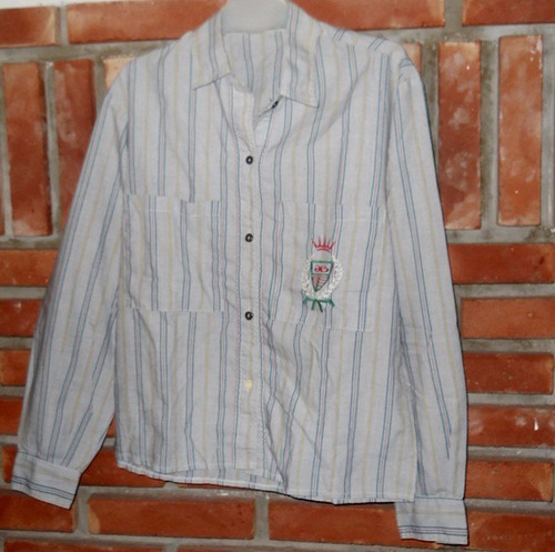 Camisa Mujer Rayas Manga Larga Retro Vintage