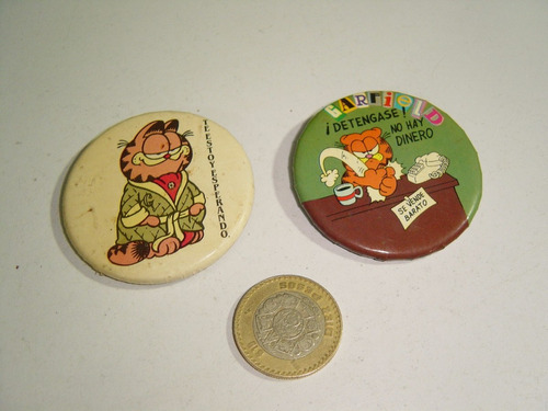 Botones Vintage De Garfield 80's 2 Piezas   Set 5