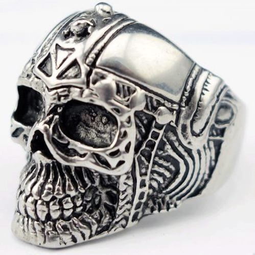 Anillo Calavera De Plata 2,5 X 1,5 Cm 13 Gr Casco Art 347