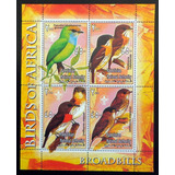 Aut Palestina Aves, Bloque 4 Sellos Broadbills 08 Mint L7500