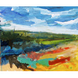 Pintura Original Enrique Llorens Paisaje De Mancha Y Colores