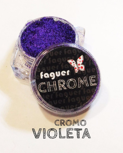 Polvo Efecto Cromo, Chrome Effect Nails Powder. Violeta