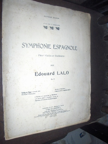 Partitura Para Violino Symphonie Espagnole Edouard Lalo