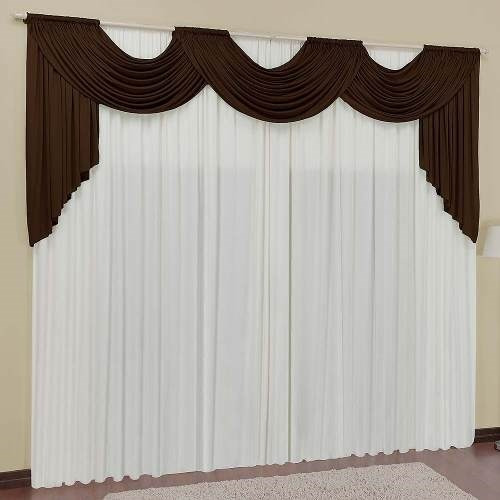 Cortina Para Sala Veneza Palha Tabaco 3,0m X 2,8m