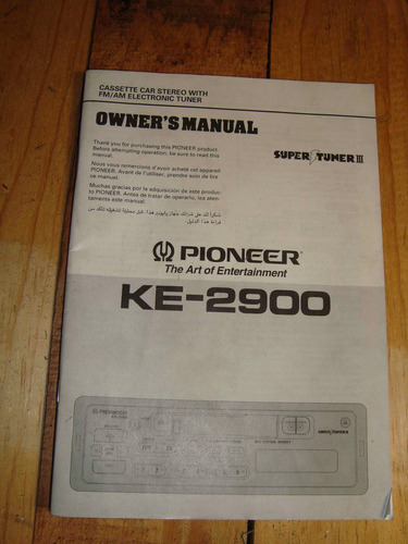 Manual De Usuario De Stereo Pionner Ke-2900