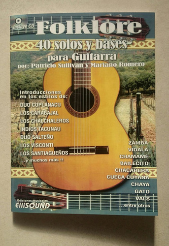 Método De Guitarra Folklore-40 Solos Y Bases Sullivan Romero