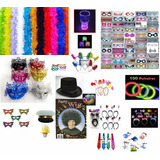 Kit Festa Balada Neon Piscas Tiaras Óculos Marabus 195 Itens