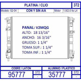 Radiador Nissan Platina 1.8 / 2.0 Lts 2001 2002 2003 2004